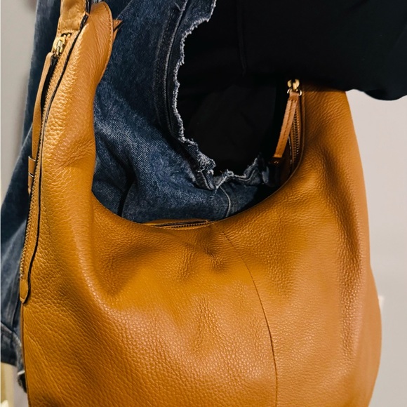 Halston Heritage Tan Pebbled Leather Hobo Bag - Picture 2 of 9